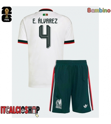 Messico Edson Alvarez #4 Seconda Maglia Bambino Mondiali 2026 Manica Corta (+ Pantaloni corti)